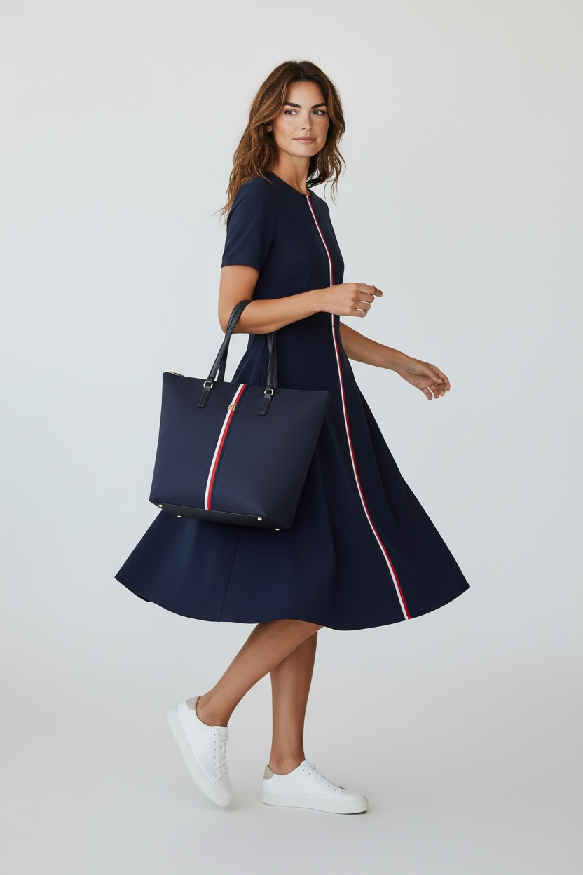 TOMMY HILFIGER STRIPE TOTE BAG